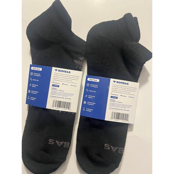 New pair of two black bombas ankle socks size Xl - Picture 3 of 4